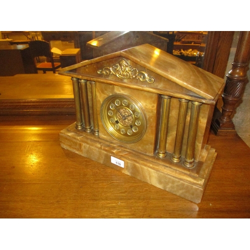 110 - Victorian Marble and Brass Mantel Clock