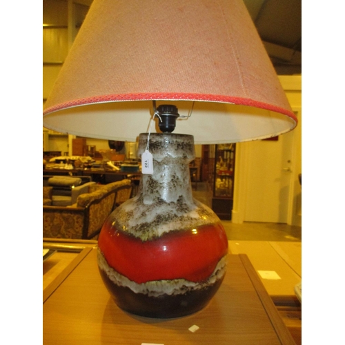 122 - West German Pottery Table Lamp with Shade
