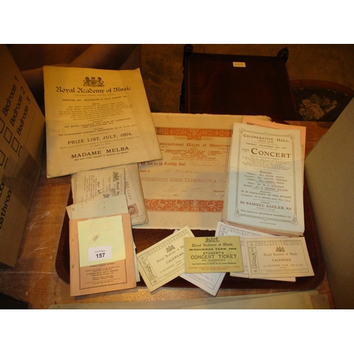 157 - Late Victorian Royal Academy of Music Concert Tickets and Postcards and Other Related Ephemera
