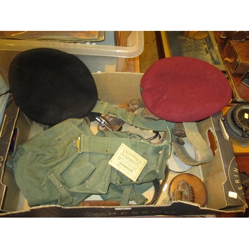 66 - Two Berets, Kilt Belt, Tape Measures etc