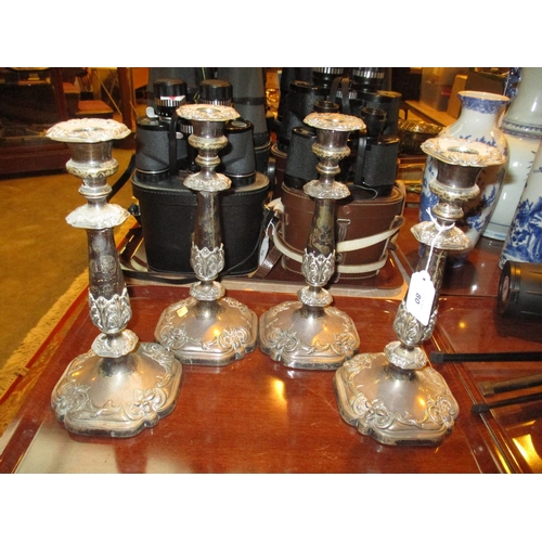 80 - Set of 4 Silver Plated Candlesticks