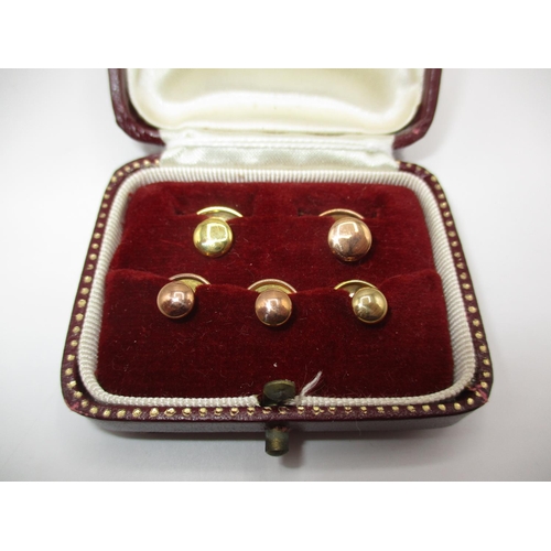 336 - Cased Set of 5 9ct Gold Studs, 3.87g