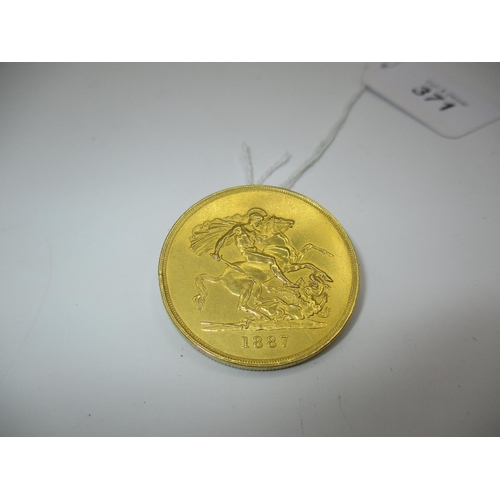 1887 Gold £2 Coin or Double Sovereign Mounted as a Brooch and Pendant