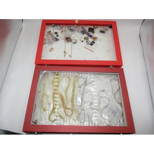 449 - Two Cases with Silver Rings and Other Jewellery