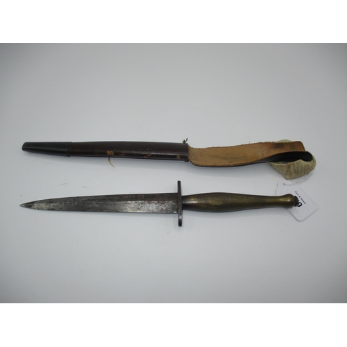 459 - Fairbairn Sykes Commando Fighting Knife, The Blade Marked Wilkinson Sword to One Side and The FS Fig... 