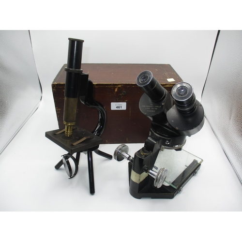 461 - Vintage Luxima Microscope with Wooden Box and a Cooke, Troughton & Simms Ltd M602020 Microscope