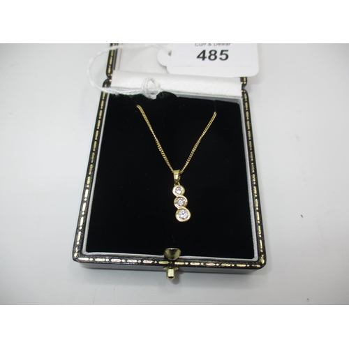 485 - 18ct Gold Diamond Pendant and 18ct Gold Chain