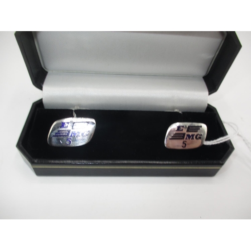 510 - 1966 Silver and Enamel MG5 Motor Car Cufflinks