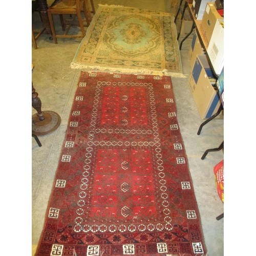 518 - Modern Border Pattern Rug, 200x140cm, and Persian Wool Rug, 200x112cm