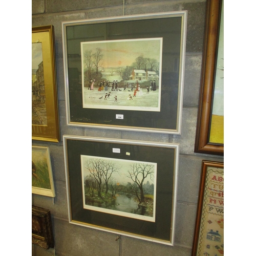 534 - Helen Bradley, (1900-1979), Two Signed Prints, Winter Scene and Sunset