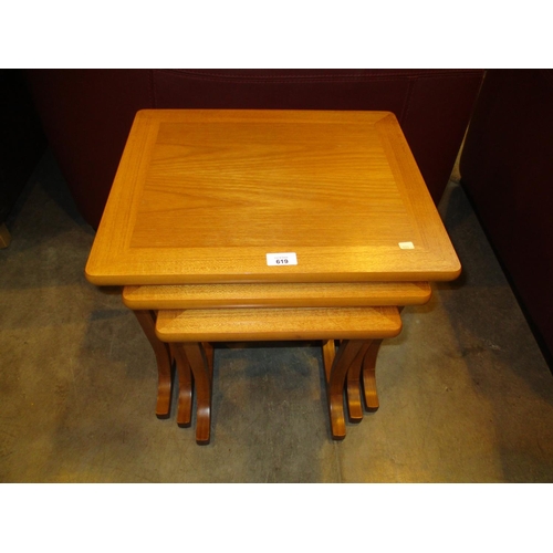 619 - Teak Nest of 3 Tables