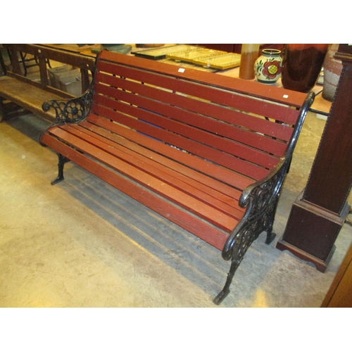 632 - Cast Metal End Garden Bench, 148cm