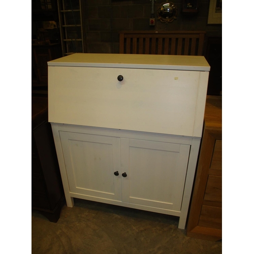 698 - Modern White Bureau, 89cm