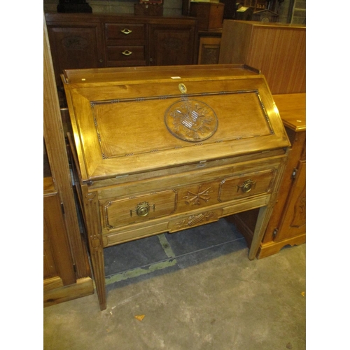 703 - Continental Walnut Bureau, 89cm