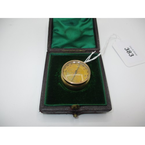 383 - 18ct Gold Pocket Compass and Barometer with Fitted Leather Case