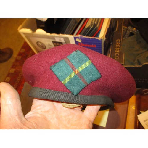 66 - Two Berets, Kilt Belt, Tape Measures etc