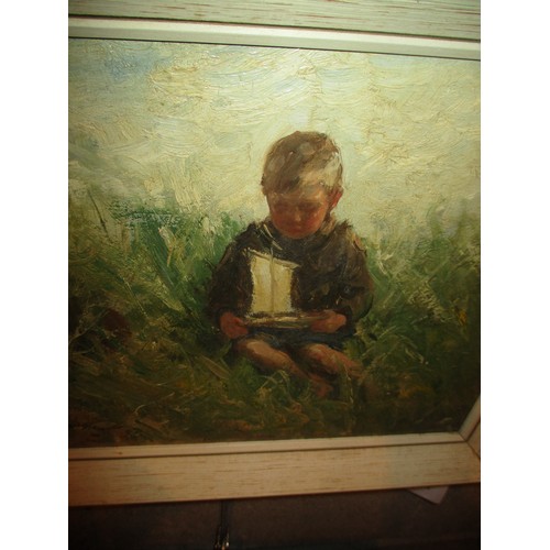 536 - Robert Gemmell Hutchison, RBA, ROI, RSA, RSW, (Scottish 1860-1936), Oil on Board a Young Boy with Po... 