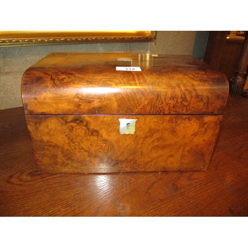 112 - Victorian Figured Walnut Travelling Toilet Box