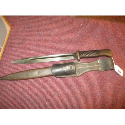 464 - Bayonet with Leather and Metal Scabbard