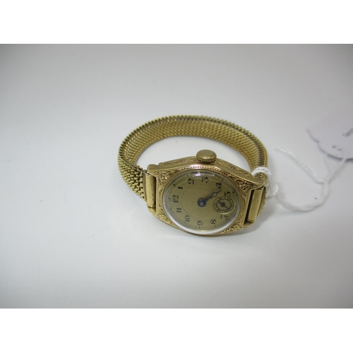 426 - 18ct Gold Ladies Watch on an Expanding Bracelet, one hand missing