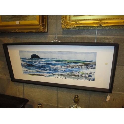 479 - Ross MacDonald, Oil Painting, Bass Rock, 24x67cm