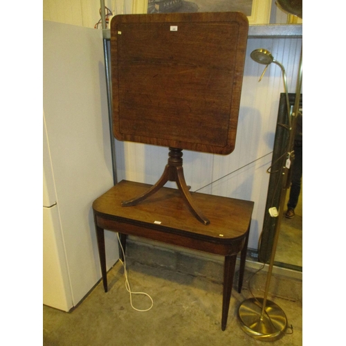 489 - 19th Century Mahogany Fold Over Table and Tilt Top Supper Table