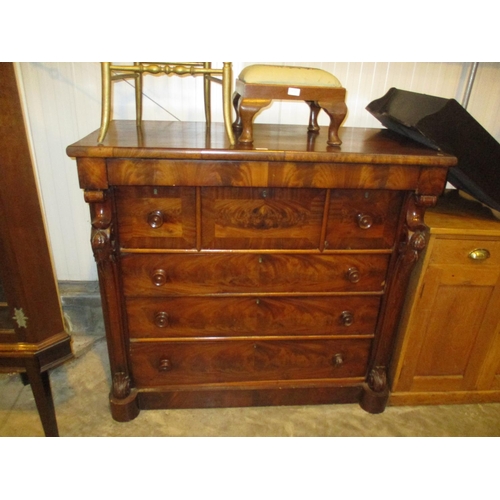 499 - Victorian Mahogany Chest of 7 Drawers, 128cm