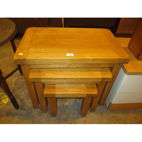 528 - Modern Oak Nest of 3 Tables