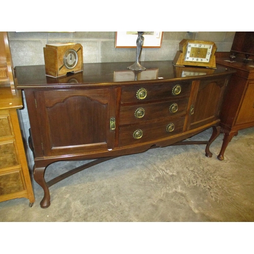 611 - Disposed - 1920's Mahogany Bowfront Sideboard, 183cm