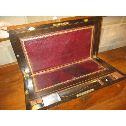 110 - Victorian Figured Walnut Writing Box