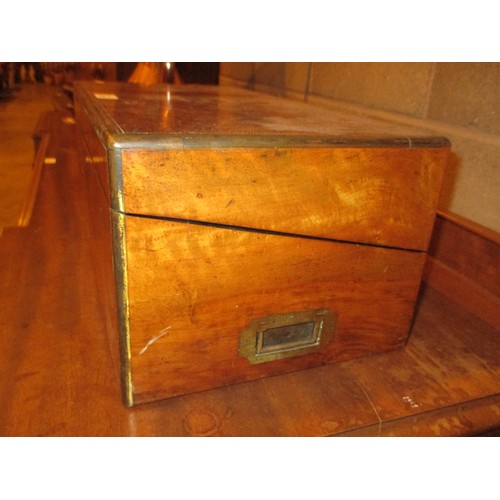 110 - Victorian Figured Walnut Writing Box