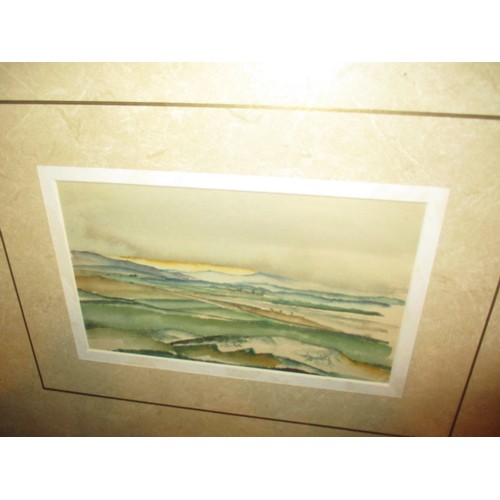 445 - Watercolour View of The Sidlaws, Label Verso James McIntosh Patrick Purchased Studio Sale, Angus Fin... 