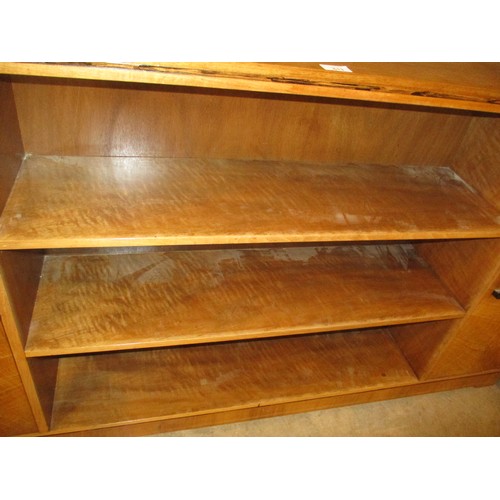 613 - Heals London Walnut Low Bookcase, 152cm, 84.5cm high with Makers Button