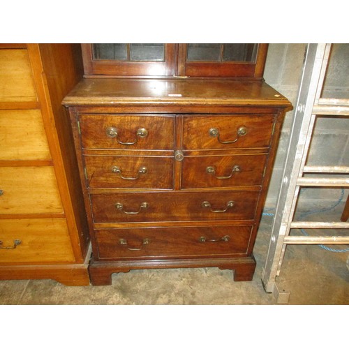 603 - 19th Century Mahogany Bookcase on Cabinet, 67cm