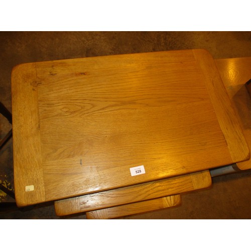 528 - Modern Oak Nest of 3 Tables