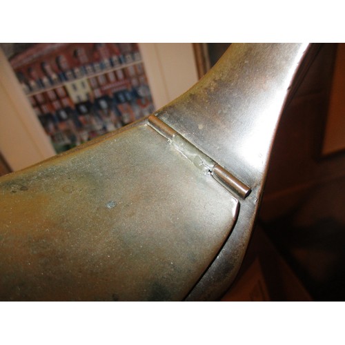 104 - Art Nouveau Style Patinated Copper Wine Jug of Bird Form, 51cm high PLEASE NOTE THE LID HAS COME DET... 