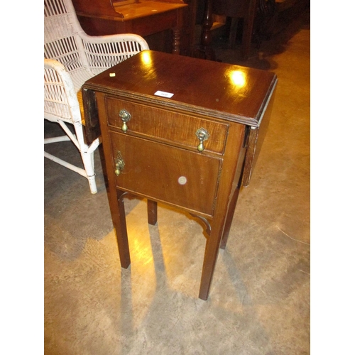 808 - 1920's Mahogany Drop Leaf Bedside Cabinet