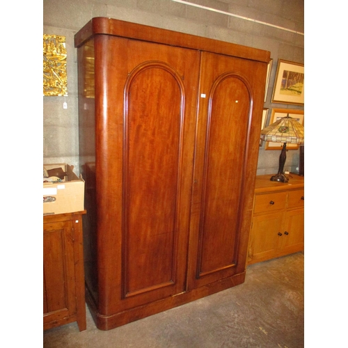 820 - Victorian Mahogany 2 Door Wardrobe, 137cm