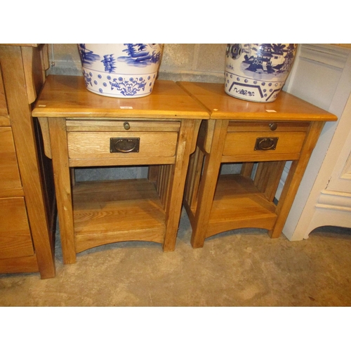 826 - Pair of Modern Oak Bedside Tables, 55cm