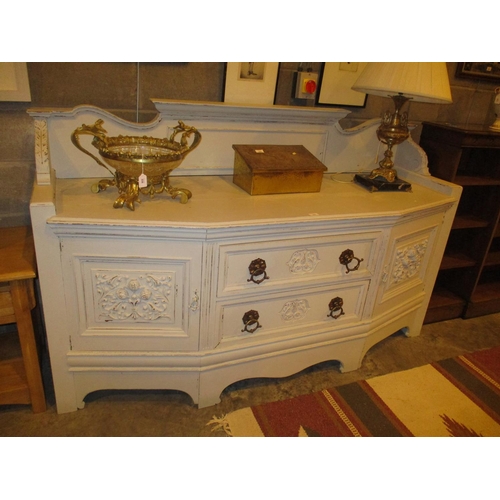 827 - Victorian Shabby Chic Painted Sideboard, 194cm