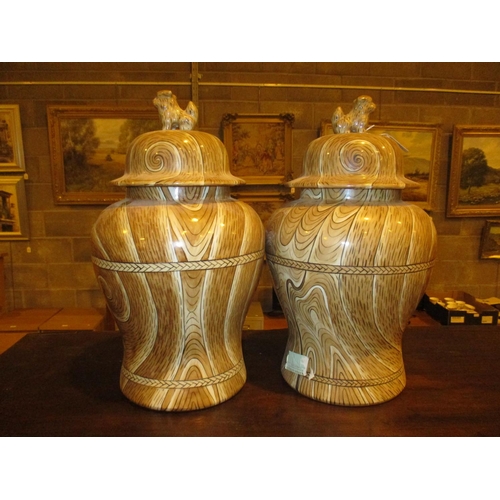 109 - Pair of Large Chinese Porcelain Temple Jars, 50cm