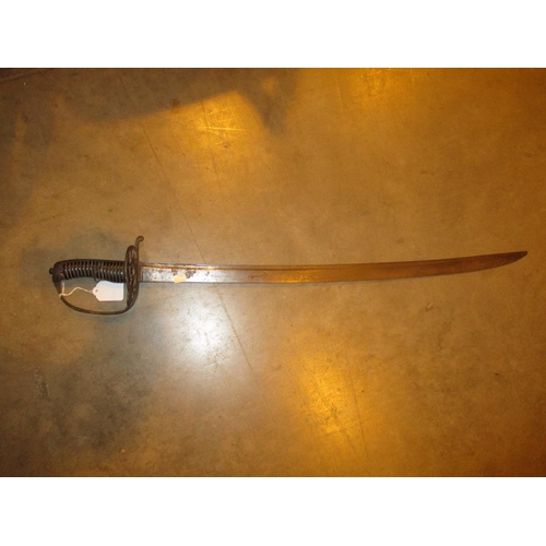 19 - Curved Blade Sword with Wire Bound Handle