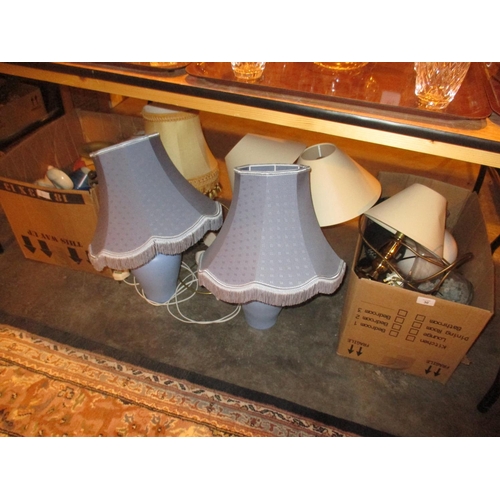 30 - Various Lamps and 2 Boxes of Vases etc