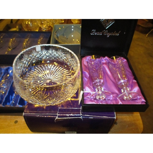 38 - Edinburgh Crystal Bowl and a Pair of Champagne Flutes