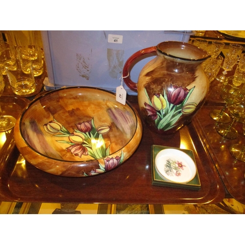 42 - Tunstall Tulip Time Jug and Bowl and a Royal Worcester Dish