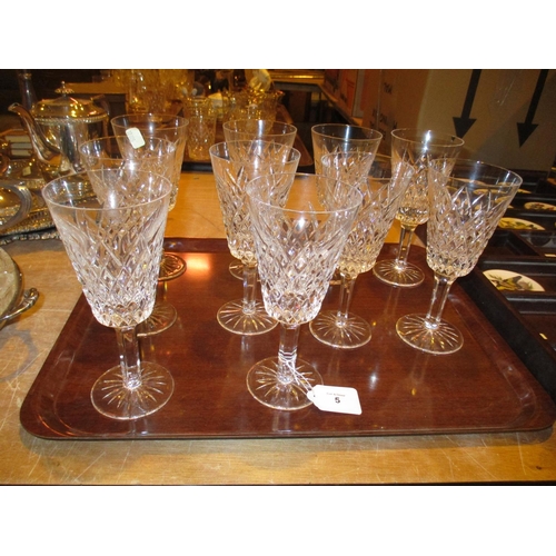 5 - Set of 10 Crystal Wine Goblets