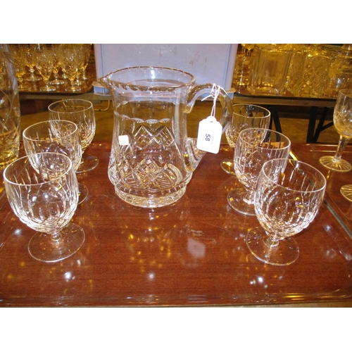 58 - Crystal Water Jug and 6 Goblets