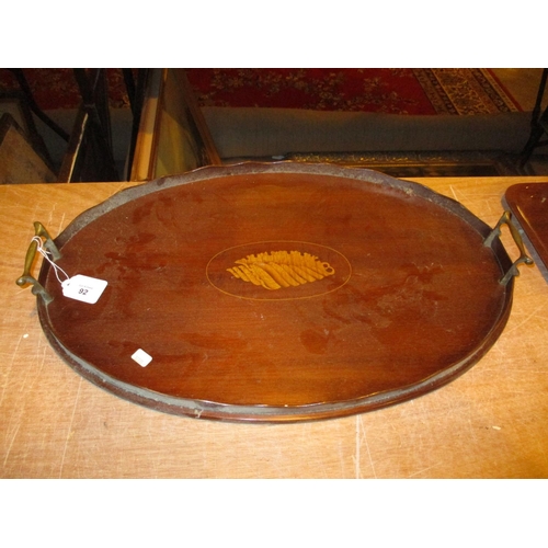 92 - Edwardian Inlaid Mahogany Gallery Tray