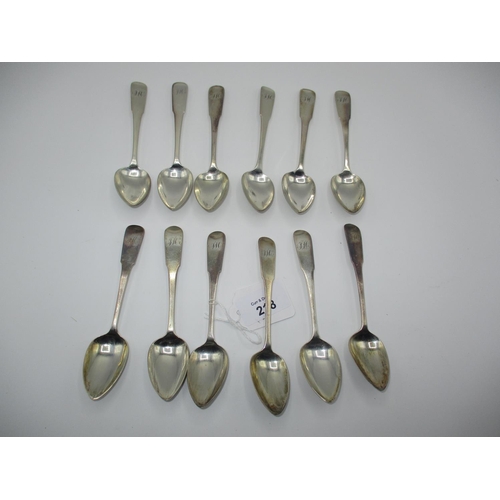 218 - Set of 12 Georgian Scottish Silver Teaspoons, Maker AH, 172g