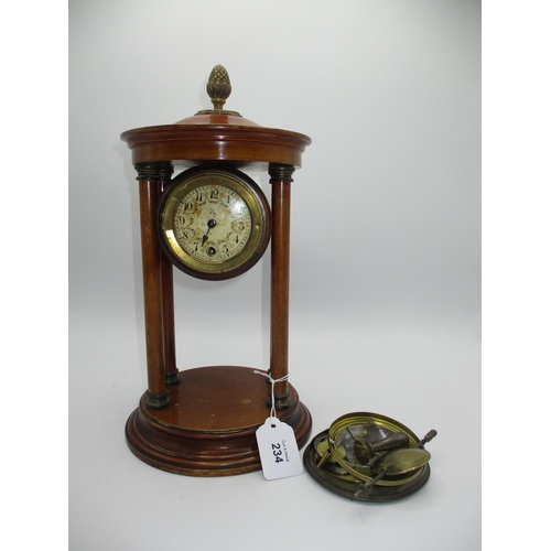 234 - Victorian Portico Clock, 31cm, for restoration